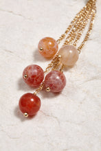 Load image into Gallery viewer, ALILA 18K dipped gold tassled red agate gemstone earrings
