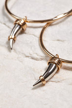 Load image into Gallery viewer, ALILA Brazilian 18K gold dipped hoops with horn charm