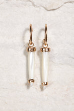 Load image into Gallery viewer, ALILA Brazilian 18K gold dipped mother of pearl charm earrings
