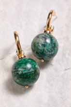 Load image into Gallery viewer, ALILA 18K gold plated Brazilian malachite gem earrings