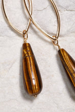 Load image into Gallery viewer, ALILA 18k gold dipped Brazilian tiger eye gemstone earrings