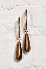 Load image into Gallery viewer, ALILA 18k gold plated Brazilian tiger eye gemstone earrings