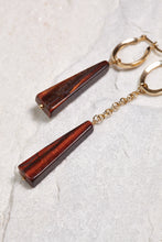 Load image into Gallery viewer, ALILA 18k gold dipped red tiger eye gemstone dangling earrings