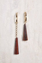 Load image into Gallery viewer, ALILA 18k gold dipped red tiger eye gemstone dangling earrings