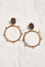 Load image into Gallery viewer, ALILA Brazilian 18K gold dipped amethyst stone circular earrings
