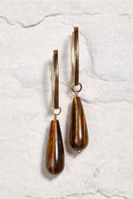 Load image into Gallery viewer, ALILA 18k gold plated Brazilian tiger eye gemstone earrings
