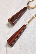 Load image into Gallery viewer, ALILA 18k gold dipped red tiger eye gemstone dangling earrings
