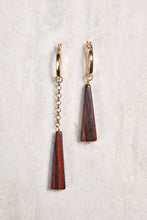 Load image into Gallery viewer, ALILA 18k gold dipped red tiger eye gemstone dangling earrings

