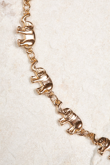 ALILA Brazilian 18K gold plated elephant necklace